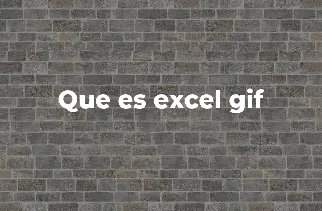 Que es Excel Gif