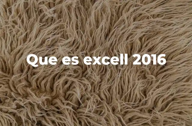 Que es Excell 2016