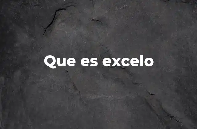 Que es Excelo