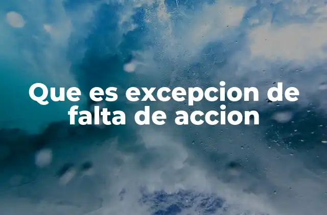 Que es Excepcion de Falta de Accion