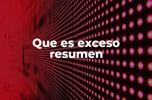 Que es Exceso Resumen