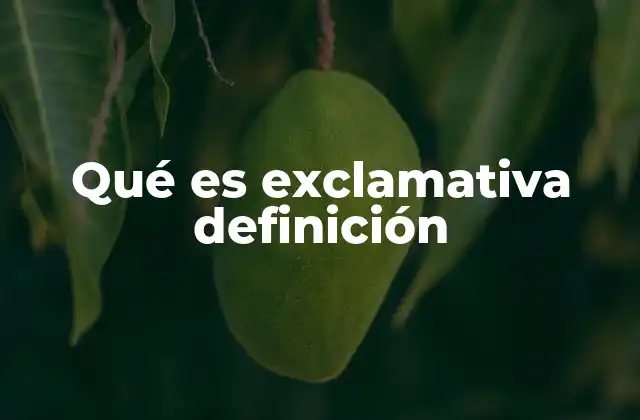 Qué es Exclamativa Definición