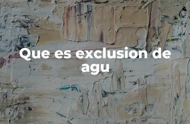 Que es Exclusion de Agu