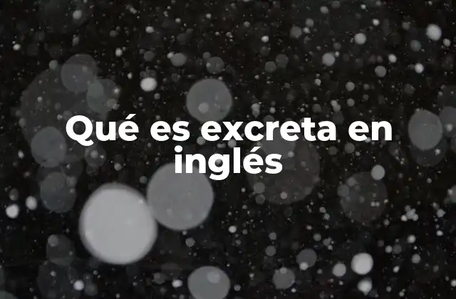 Qué es Excreta en Inglés