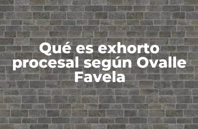 Qué es Exhorto Procesal según Ovalle Favela