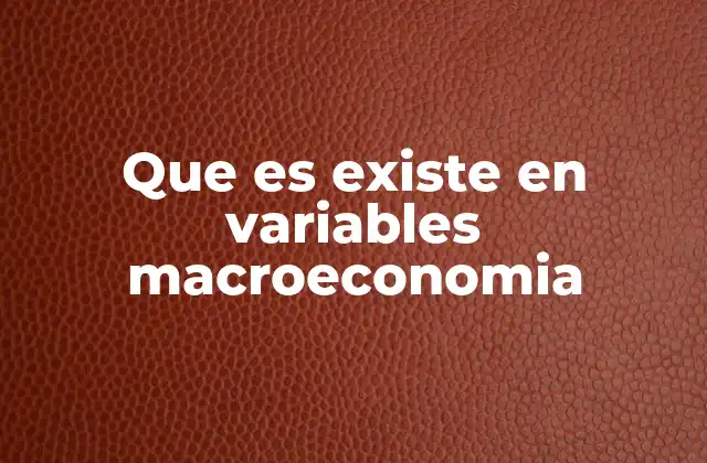 Que es Existe en Variables Macroeconomia