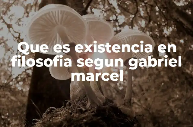 Que es Existencia en Filosofia Segun Gabriel Marcel
