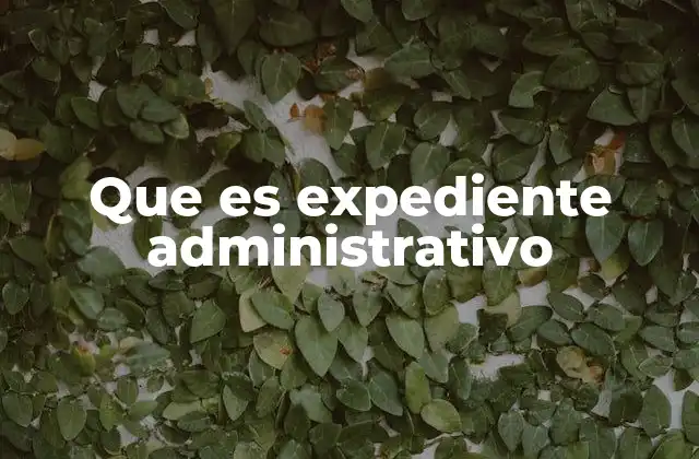 Que es Expediente Administrativo