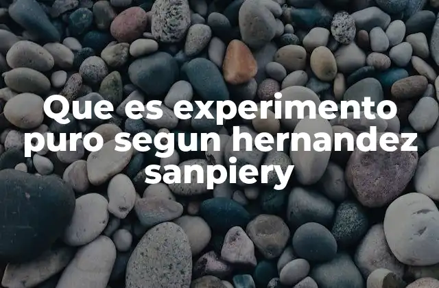 Que es Experimento Puro Segun Hernandez Sanpiery