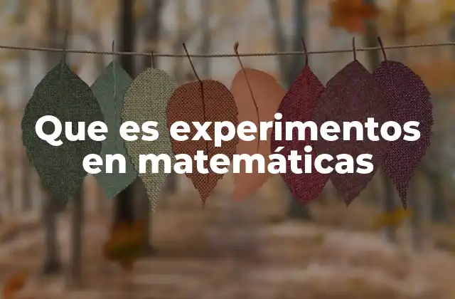 Que es Experimentos en Matemáticas