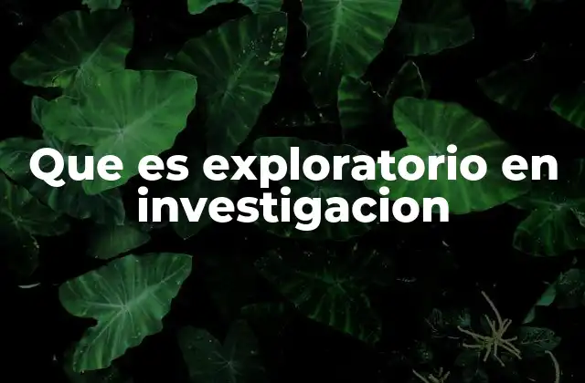 El papel de la investigación exploratoria en el proceso científico