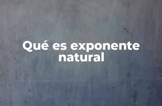 Qué es Exponente Natural