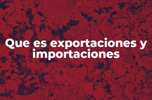 Que es Exportaciones y Importaciones
