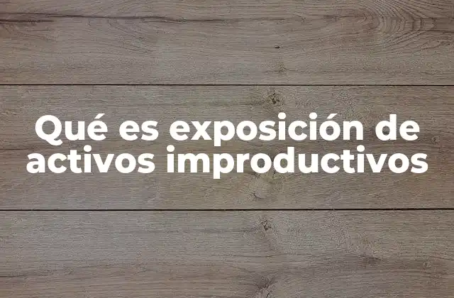 Qué es Exposición de Activos Improductivos