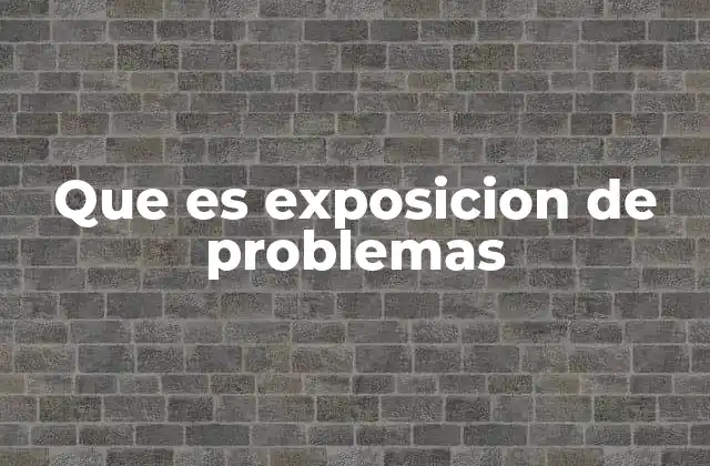 Que es Exposicion de Problemas