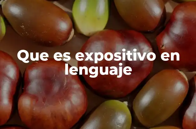 Que es Expositivo en Lenguaje