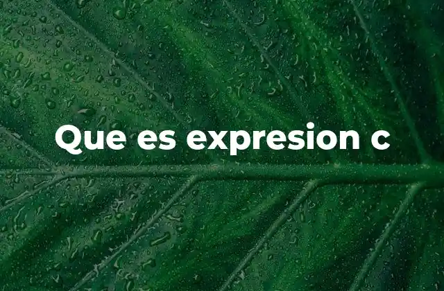 Que es Expresion C