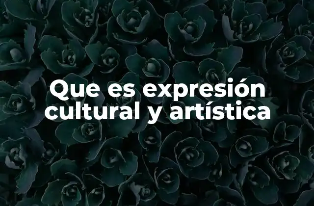 Que es Expresión Cultural y Artística