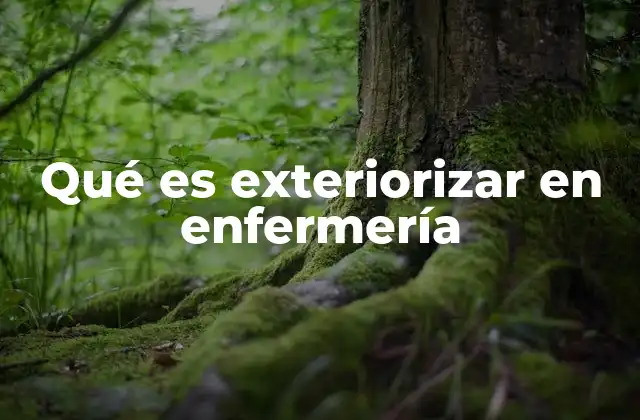 Qué es Exteriorizar en Enfermería