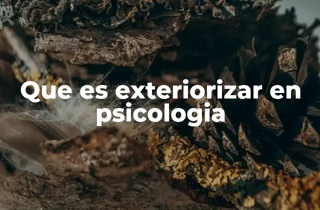 Que es Exteriorizar en Psicologia