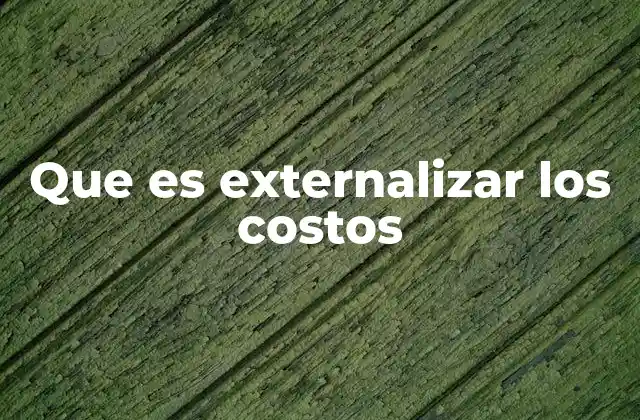 Que es Externalizar los Costos