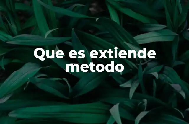Que es Extiende Metodo