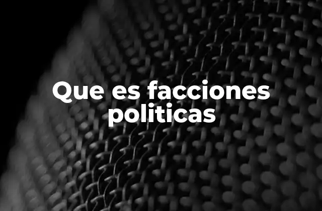 Que es Facciones Politicas
