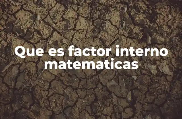 Que es Factor Interno Matematicas