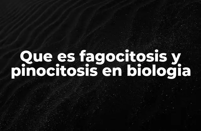 Que es Fagocitosis y Pinocitosis en Biologia