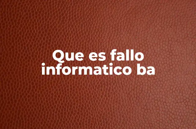 Que es Fallo Informatico Ba