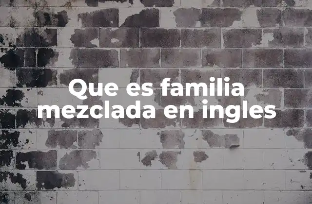 Que es Familia Mezclada en Ingles
