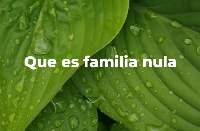 Que es Familia Nula