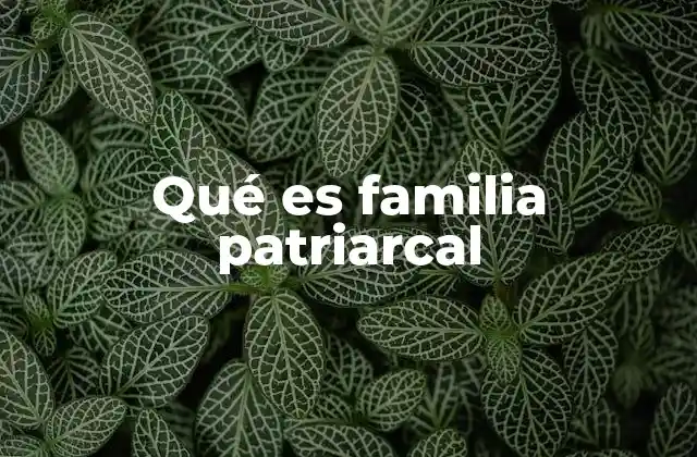 Qué es Familia Patriarcal
