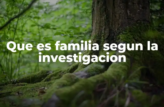 Que es Familia Segun la Investigacion