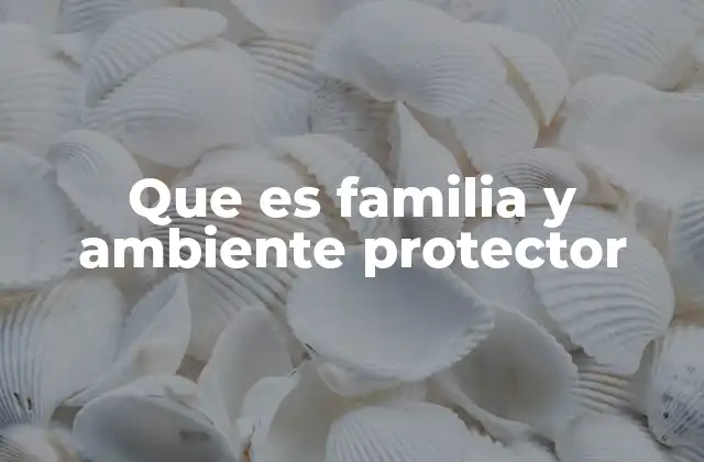 Que es Familia y Ambiente Protector