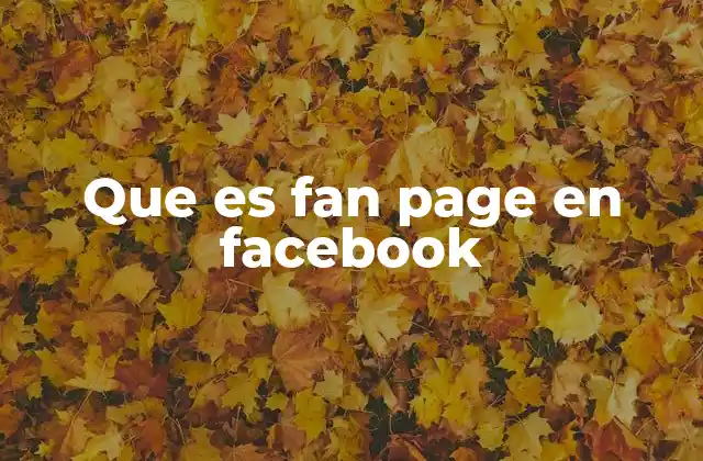Que es Fan Page en Facebook