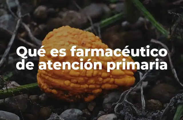 Qué es Farmacéutico de Atención Primaria