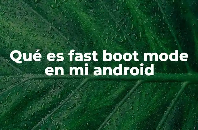 Qué es Fast Boot Mode en Mi Android