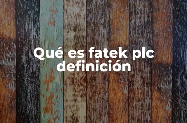 Qué es Fatek Plc Definición