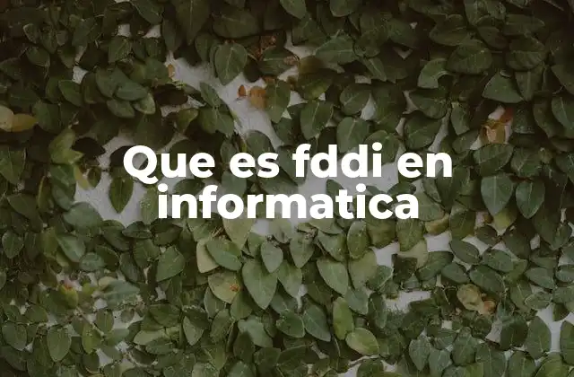 Que es Fddi en Informatica