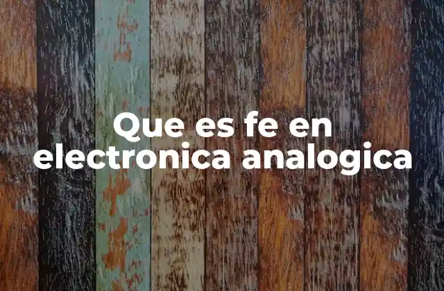 Que es Fe en Electronica Analogica