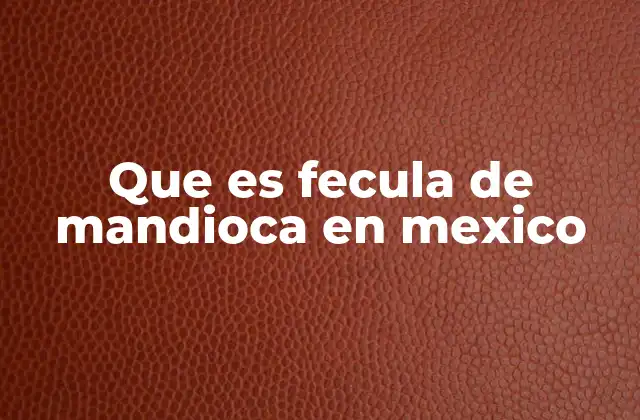 Que es Fecula de Mandioca en Mexico