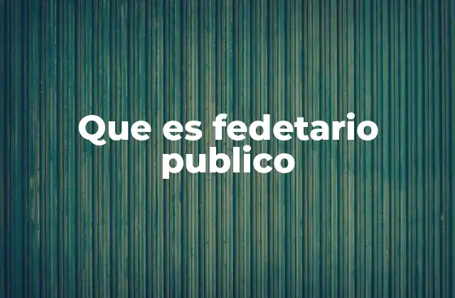 Que es Fedetario Publico