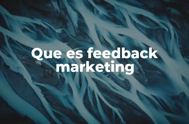Que es Feedback Marketing