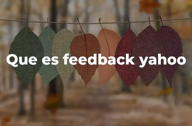 Que es Feedback Yahoo