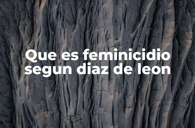 Que es Feminicidio Segun Diaz de Leon