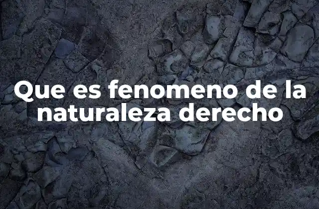 Que es Fenomeno de la Naturaleza Derecho 2 La interacción entre derecho y fenómenos naturales