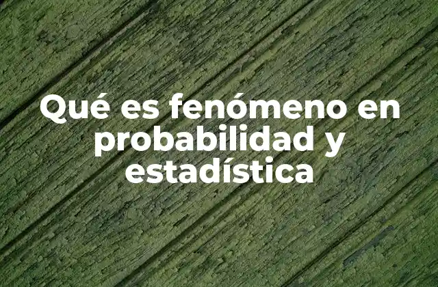 Qué es Fenómeno en Probabilidad y Estadística