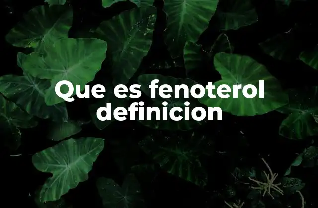 Que es Fenoterol Definicion