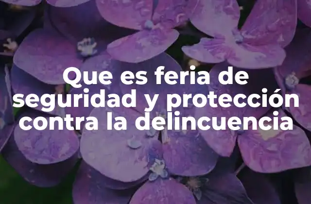 Que es Feria de Seguridad y Protección contra la Delincuencia